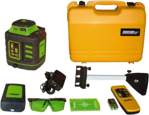 Johnson Level & Tool - 1,200' (Exterior) Measuring Range, 1/8" at 100' Accuracy, Self-Leveling Rotary Laser - ±3° Self Leveling Range, 150, 200, 250 & 300 RPM, 2 Beams, NiMH Battery Included - Americas Tooling