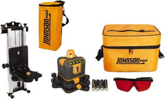 Johnson Level & Tool - 800' (Exterior) Measuring Range, 1/4" at 100' Accuracy, Manual-Leveling Rotary Laser - 150 to 300 RPM, 2 Beams, AA Battery Included - Americas Tooling