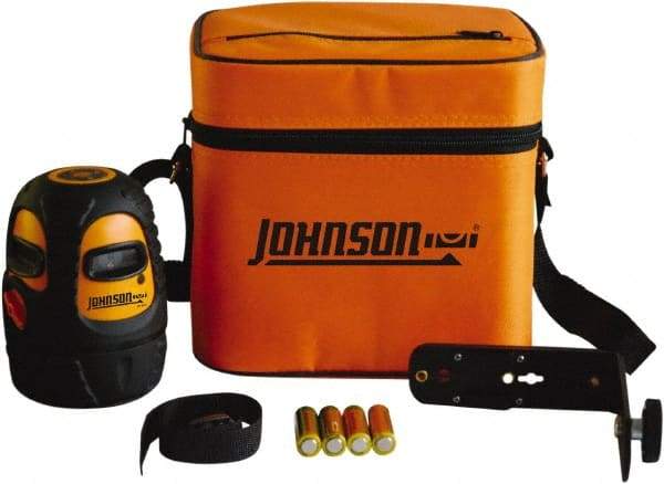 Johnson Level & Tool - 1 Beam 200' (Interior) 300' (Exterior) Max Range Self Leveling Line Laser - Red Beam, 1/8" at 50' Accuracy, 3-3/4" Long x 5-1/8" High, Battery Included - Americas Tooling