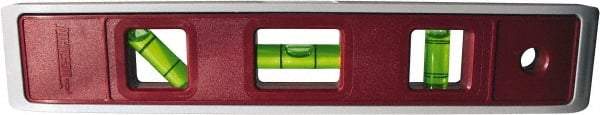 Johnson Level & Tool - 9" Long 3 Vial Torpedo Level - ABS Plastic, Orange, 1 Plumb, 1 Level & 1 45° Vials - Americas Tooling