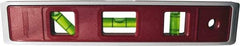 Johnson Level & Tool - Magnetic 9" Long 3 Vial Torpedo Level - ABS Plastic, Red, 1 Plumb, 1 Level & 1 45° Vials - Americas Tooling