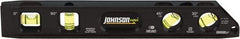 Johnson Level & Tool - Magnetic 9" Long 4 Vial Torpedo Level - Aluminum, Black, 1 30°, 1 45°, 1 Plumb & 1 Level Vial - Americas Tooling