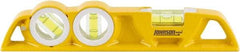 Johnson Level & Tool - Magnetic 10" Long 3 Vial Torpedo Level - Aluminum, Yellow, 1 Plumb, 1 Level & 1 45° Vials - Americas Tooling