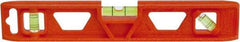 Johnson Level & Tool - 9" Long 3 Vial Torpedo Level - ABS Plastic, Orange, 1 Plumb, 1 Level & 1 45° Vials - Americas Tooling