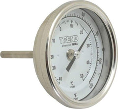 Wika - 2-1/2 Inch Long Stem, 3 Inch Dial Diameter, Stainless Steel, Back Connected Bi-Metal Thermometer - -40 to 50°C, 1% Accuracy - Americas Tooling