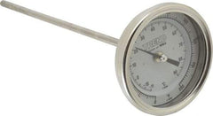 Wika - 9 Inch Long Stem, 3 Inch Dial Diameter, Stainless Steel, Back Connected Bi-Metal Thermometer - -15 to 90°C, 1% Accuracy - Americas Tooling