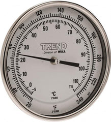 Wika - 2-1/2 Inch Long Stem, 5 Inch Dial Diameter, Stainless Steel, Back Connected Bi-Metal Thermometer - -5 to 115°C, 1% Accuracy - Americas Tooling