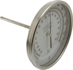 Wika - 4 Inch Long Stem, 5 Inch Dial Diameter, Stainless Steel, Back Connected Bi-Metal Thermometer - -20 to 60°C, 1% Accuracy - Americas Tooling