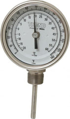 Wika - 2-1/2 Inch Long Stem, 3 Inch Dial Diameter, Stainless Steel, Bottom Connected Bi-Metal Thermometer - -20 to 60°C, 1% Accuracy - Americas Tooling