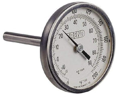 Wika - 9 Inch Long Stem, 2 Inch Dial Diameter, Stainless Steel, Back Connected Bi-Metal Thermometer - -20 to 60°C, 1% Accuracy - Americas Tooling