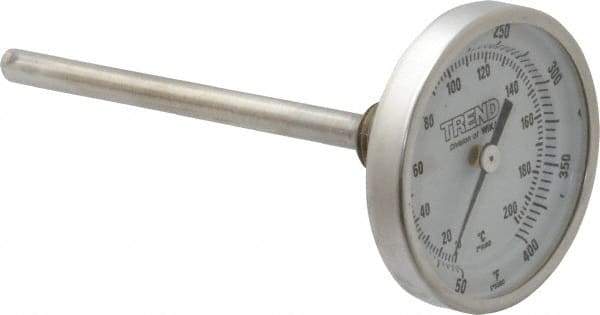 Wika - 4 Inch Long Stem, 2 Inch Dial Diameter, Stainless Steel, Back Connected Bi-Metal Thermometer - 10 to 200°C, 1% Accuracy - Americas Tooling