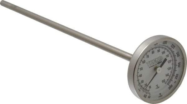 Wika - 9 Inch Long Stem, 2 Inch Dial Diameter, Stainless Steel, Back Connected Bi-Metal Thermometer - 10 to 150°C, 1% Accuracy - Americas Tooling