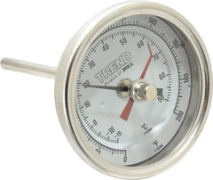 Wika - 4 Inch Long Stem, 3 Inch Dial Diameter, Stainless Steel, Back Connected Bi-Metal Thermometer - -15 to 90°C, 1% Accuracy - Americas Tooling