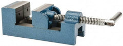 Value Collection - 2-1/2" Jaw Opening Capacity x 1-1/2" Throat Depth, Horizontal Drill Press Vise - 2-1/2" Wide Jaw, Stationary Base, Standard Speed, 7-1/4" OAL x 2-5/8" Overall Height, Cast Iron - Americas Tooling