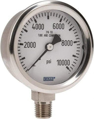 Wika - 2-1/2" Dial, 1/4 Thread, 0-10,000 Scale Range, Pressure Gauge - Lower Connection Mount, Accurate to 1.5% of Scale - Americas Tooling