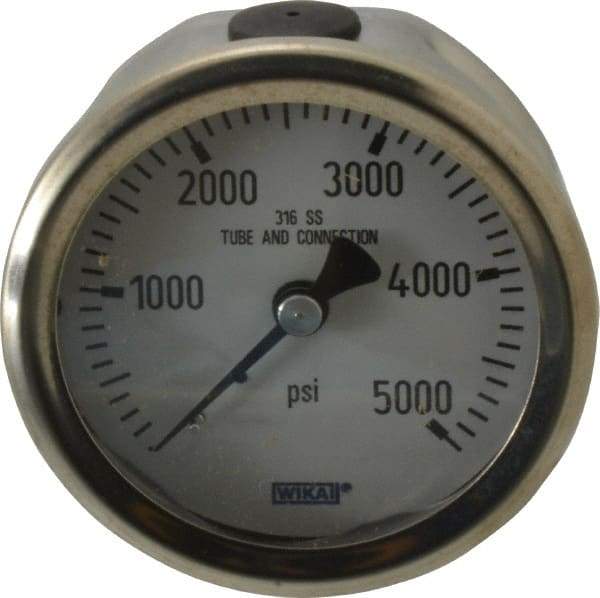 Wika - 2-1/2" Dial, 1/4 Thread, 0-5,000 Scale Range, Pressure Gauge - Center Back Connection Mount, Accurate to 1.5% of Scale - Americas Tooling