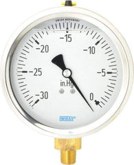 Wika - 4" Dial, 1/4 Thread, 30-0 Scale Range, Pressure Gauge - Lower Connection Mount, Accurate to 1% of Scale - Americas Tooling