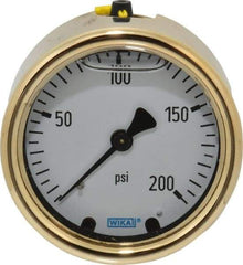 Wika - 2-1/2" Dial, 1/4 Thread, 0-200 Scale Range, Pressure Gauge - Back Connection Mount, Accurate to 1.5% of Scale - Americas Tooling