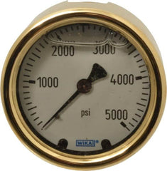 Wika - 2-1/2" Dial, 1/4 Thread, 0-5,000 Scale Range, Pressure Gauge - Back Connection Mount, Accurate to 1.5% of Scale - Americas Tooling