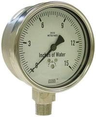 Wika - 4" Dial, 1/4 Thread, 0-60/0-1,500 Scale Range, Pressure Gauge - Lower Connection Mount, Accurate to 1.5% of Scale - Americas Tooling