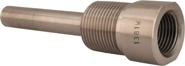 Alloy Engineering - 4 Inch Overall Length, 3/4 Inch Thread, 304 Stainless Steel Standard Thermowell - 2-1/2 Inch Insertion Length - Americas Tooling