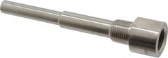 Alloy Engineering - 6 Inch Overall Length, 1/2 Inch Thread, 304 Stainless Steel Standard Thermowell - 4-1/2 Inch Insertion Length - Americas Tooling