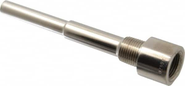 Alloy Engineering - 6 Inch Overall Length, 1/2 Inch Thread, 316 Stainless Steel Standard Thermowell - 4-1/2 Inch Insertion Length - Americas Tooling