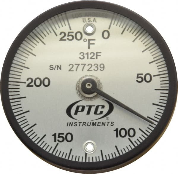 PTC Instruments - 250°F, 2 Inch Dial Diameter, Dual Magnet Mount Thermometer - 2° Division Graduation - Americas Tooling