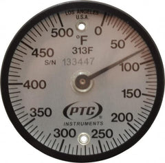 PTC Instruments - 500°F, 2 Inch Dial Diameter, Dual Magnet Mount Thermometer - 5° Division Graduation - Americas Tooling