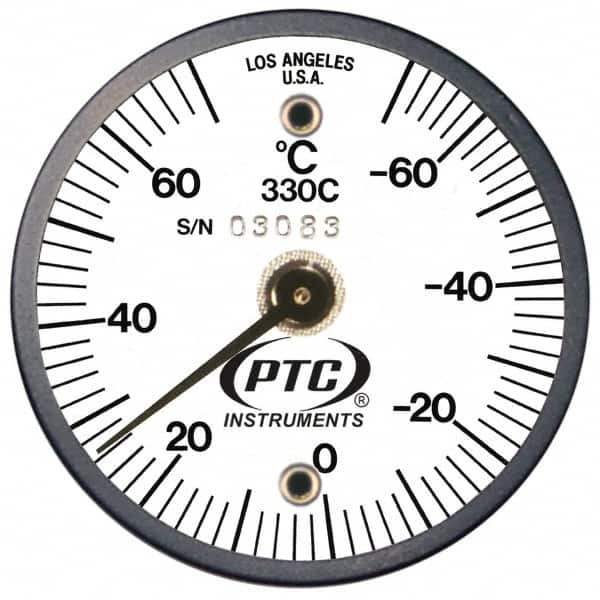 PTC Instruments - -70 to 70°C, 2 Inch Dial Diameter, Dual Magnet Mount Thermometer - 2° Division Graduation - Americas Tooling