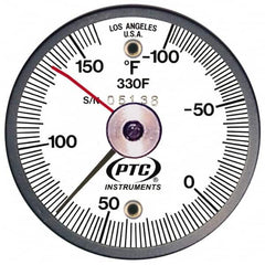 PTC Instruments - -100 to 160°F, 2 Inch Dial Diameter, Dual Magnet Mount Thermometer - 2° Division Graduation - Americas Tooling