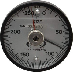 PTC Instruments - 250°F, 2 Inch Dial Diameter, Dual Magnet Mount Thermometer - 2° Division Graduation - Americas Tooling