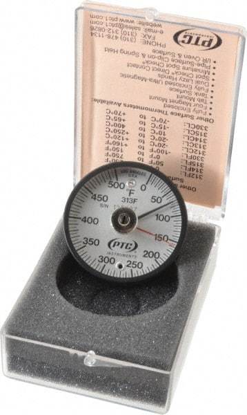 PTC Instruments - 500°F, 2 Inch Dial Diameter, Dual Magnet Mount Thermometer - 5° Division Graduation - Americas Tooling