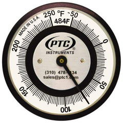 PTC Instruments - -50 to 250°F, 2 Inch Dial Diameter, Pipe Surface Clip On Thermometer - 2° Division Graduation - Americas Tooling