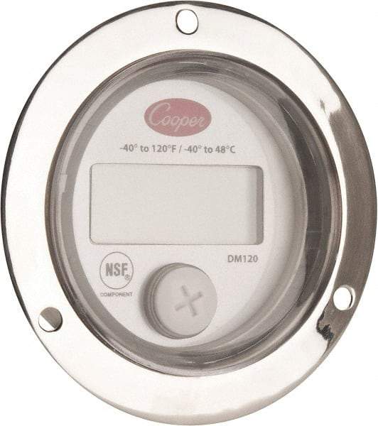 Cooper - -40 to 120°F Front Flange Panel Meter - 4-Digit LCD Display - Americas Tooling