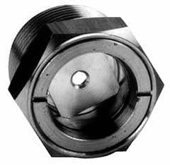 LDI Industries - 9/16" Sight Diam, 1/2" Thread, 1" OAL, Low Pressure Pipe Thread Lube Sight with Reflector Sight Glass & Flow Sight - 7/8" Head, 20 Max psi, 1/2-14 Thread - Americas Tooling