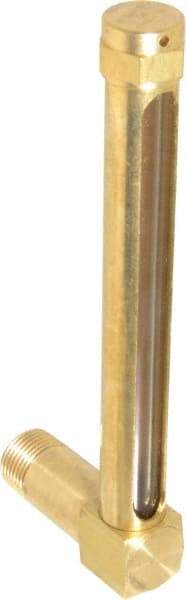 LDI Industries - 4-1/4 Inch Long Sight, 3/8 Inch Thread Size, Buna-N Seal Long Elbow, Vented Oil-Level Indicators and Gauge - 5-3/8 Inch Length to Center of Base - Americas Tooling