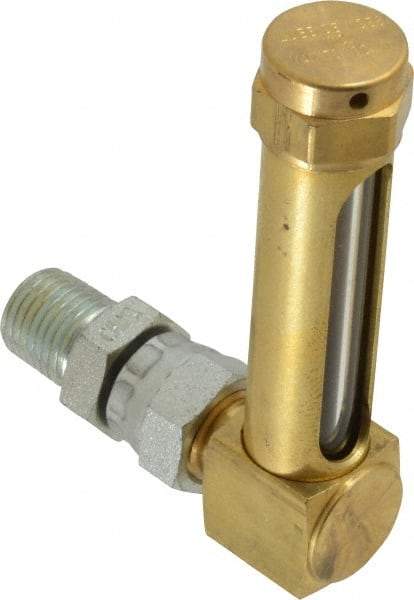 LDI Industries - 1-7/8 Inch Long Sight, 1/4 Inch Thread Size, Buna-N Seal Union Coupling, Vented Oil-Level Indicators and Gauge - 2-7/8 Inch Length to Center of Base - Americas Tooling