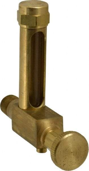 LDI Industries - 1-7/8 Inch Long Sight, 1/4 Inch Thread Size, Buna-N Seal Short Elbow With Drain, Vented Oil-Level Indicators and Gauge - 2-7/8 Inch Length to Center of Base - Americas Tooling