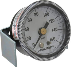 Ashcroft - 1-1/2" Dial, 1/8 Thread, 0-160 Scale Range, Pressure Gauge - Center Back Connection Mount - Americas Tooling