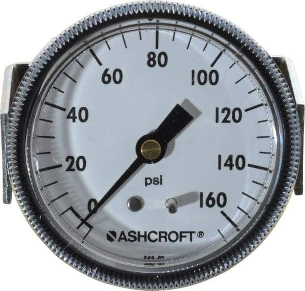 Ashcroft - 2-1/2" Dial, 1/4 Thread, 0-160 Scale Range, Pressure Gauge - Center Back Connection Mount - Americas Tooling