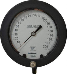 Ashcroft - 6" Dial, 1/4 Thread, 0-200 Scale Range, Pressure Gauge - Lower Connection Mount, Accurate to 0.25% of Scale - Americas Tooling