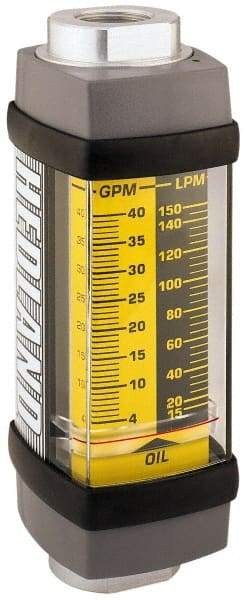 Hedland - 1-1/4" NPTF Port Oil & Petroleum-Based Liquid Flowmeter - 3000 Max psi, 10 to 100 GPM, Anodized Aluminum - Americas Tooling