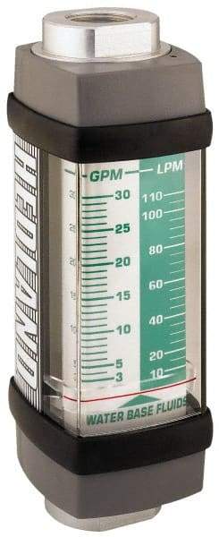 Hedland - 1-1/4" NPTW Port Water-Based Liquid Flowmeter - 3000 Max psi, 10 to 150 GPM, Anodized Aluminum - Americas Tooling