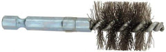 Schaefer Brush - 3/4 Inch Inside Diameter, 15/16 Inch Actual Brush Diameter, Stainless Steel, Power Fitting and Cleaning Brush - 1/4 Shank Diameter, 3-1/8 Inch Long, Hex Shaft Stem, 7/8 Inch Refrigeration Outside Diameter - Americas Tooling