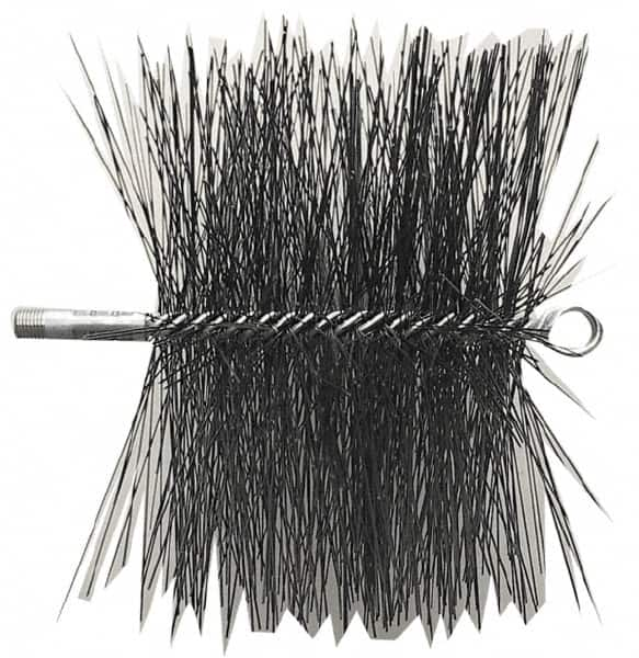 Schaefer Brush - 8" Square, Dense Steel Wire Chimney Brush - 1/4" NPSM Male Connection - Americas Tooling