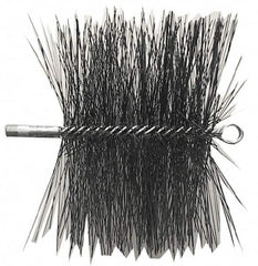 Schaefer Brush - 10" Square, Tempered Steel Wire Chimney Brush - 1/4" NPSM Male Connection - Americas Tooling