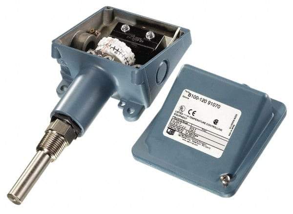 Made in USA - 200 to 425°F, Watertight Temp Switch - 1/2 x 1-7/8 Stem, 10 Resolution - Americas Tooling