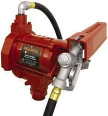 Tuthill - 20 GPM, 3/4" Hose Diam, AC Tank Pump with Manual Nozzle - 1-1/4" Inlet, 3/4" Outlet, 115 Volts, 12' Hose Length, 1/3 hp - Americas Tooling