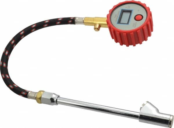 Value Collection - 0 to 100 psi Digital Tire Pressure Gauge - CR2032 Lithium Battery, 9' Hose Length, 0.5 psi Resolution - Americas Tooling